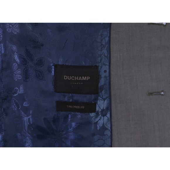 Duchamp London Men's Tailored Fit Solid Gray Wool Mohair 2-Btn Blazer 42L - Picture 8 of 10